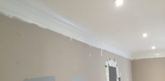 Pick a Gray – Bonus Room Makeover Benjamin Moore Gray Paint - Gray paint samples - Stonington Gray, Chelsea Gray